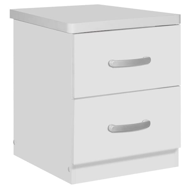 Kd Cindy Faux Wood 2 Drawer Nightstand, White - 20 x 17 x 16 in. KD2817525 - main